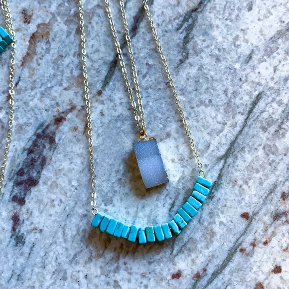 Druzy & Turquoise Necklace - Picture 7 of 13